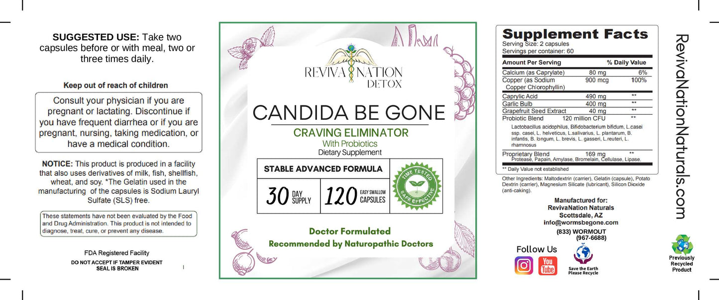 Worms Be Gone + Candida Be Gone Cleanse • 60-Day Supply + Enema Bag Combo